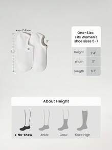 GLOWMODE 3 Pairs Invisible No-Show Socks Walk A Mile Soft Grip Daily Studio Workout Gym