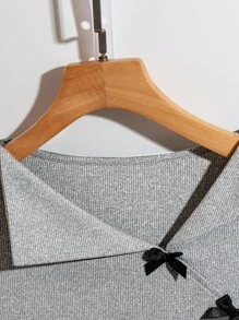 GlowEve Women's Casual Asymmetrical Bow Decor T-Shirt, Summer