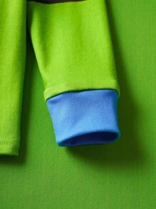 TEENAGE MUTANT NINJA TURTLES | SHEIN Young Boy Cartoon Turtle Shell Print Long Sleeve Top And Pants 2-Piece Pajama Set - Green - View 5