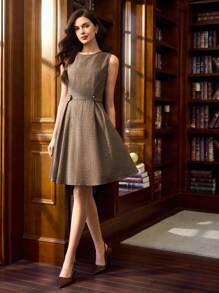 Vintamour Vintage Elegant Women Plaid Casual Office Vacation Mini Dress Back To School Teacher Outfits For Women Fall Women Clothes Business Casual Woman School Clothes Back To School Clothes Vacation Outfits Women Birthday Outfits For Women Fall Clothes Office Outfits For Women Elegant Dresses For Women Work Clothes Women Work Outfits For Women Festival Outfits For Women Casual Dresses For Woman Concert Outfits For Women Airport Outfit For Women - Brown - View 2