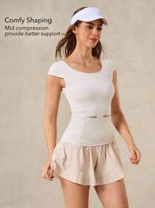 OutZeal Women Cool Touch Buttery Soft Slim-Fit Short Sleeve Sports Tee Tight T-Shirt Workout Tennis Gym Fall