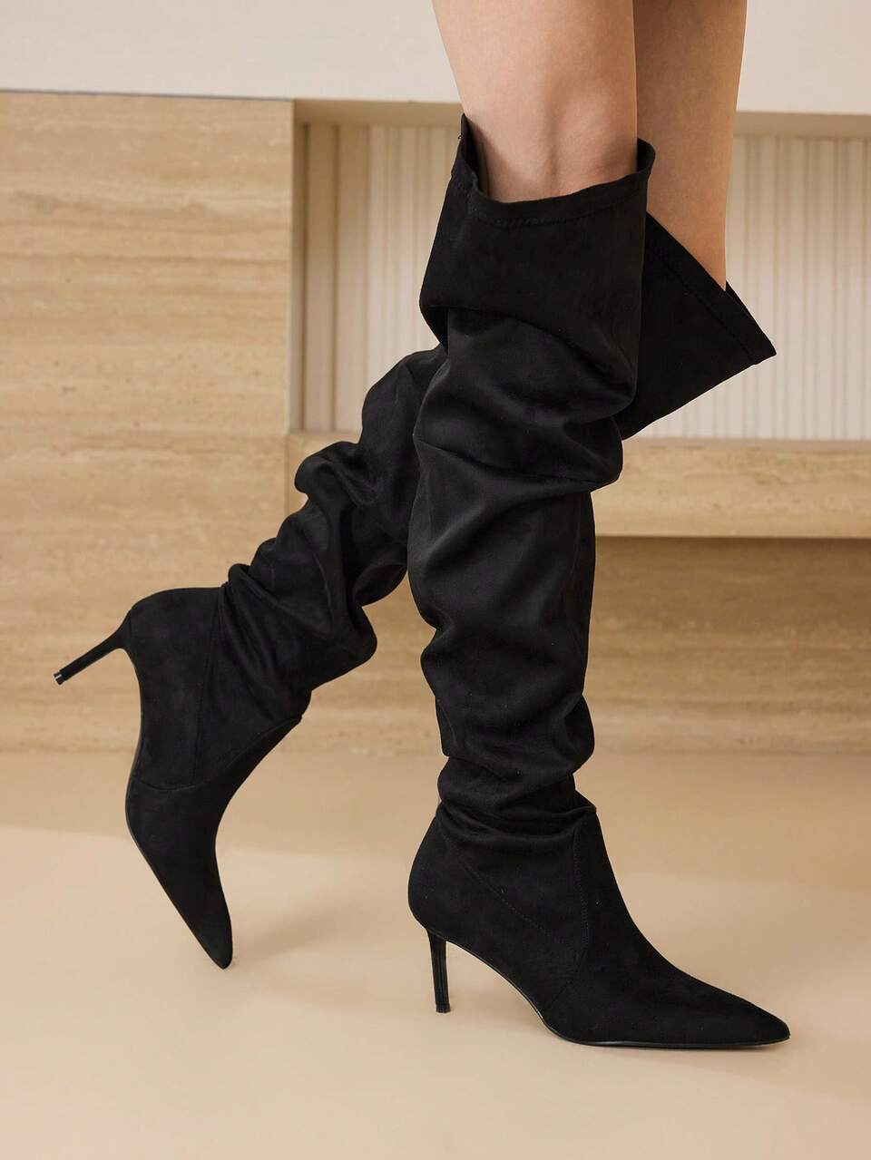 POINTED TOE SLIM HIGH HEEL BOOTS