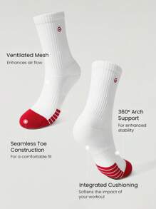 GLOWMODE 3 Pairs Socks Soft Ventilated Mesh With Embroidered Logo Gym Workout Daily