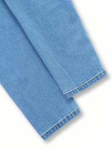 Denim Tween Boy Casual Daily Urban Street Style Elasticated Waist Zip Closure Denim Jeans Chic For Autumn/Winter - Multicolor - View 3