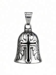 1 件复古 3D 设计摩托车守护铃铛复古翼形设计机车骑士好运护身符合金朋克风格恶魔陷阱铃铛男士母亲节鲜花，送给妈妈的个性化礼物，最后一分钟的礼物，母亲节创意，母亲节礼物，送给妈妈的手工卡片，50 美元以下最佳母亲节礼物 - 彩色 - 查看 1