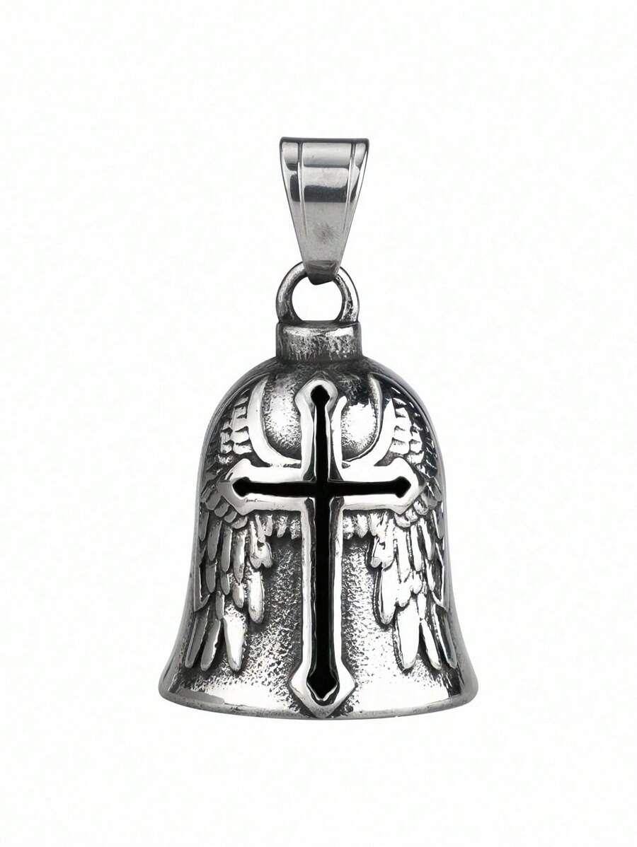 1 件复古 3D 设计摩托车守护铃铛复古翼形设计机车骑士好运护身符合金朋克风格恶魔陷阱铃铛男士母亲节鲜花，送给妈妈的个性化礼物，最后一分钟的礼物，母亲节创意，母亲节礼物，送给妈妈的手工卡片，50 美元以下最佳母亲节礼物 - 彩色 - 查看 1