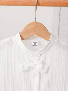 Girls (Small) White Blouse With Cute Bow Decor, Versatile To Pair With Pants, Skirts, And More Girls White Blouse Girls Bow Shirt Girls Collar Shirt Little Girls White Blouse Toddler Girls White Blouse Girls White Bow Blouse Girls White Shirt With Bows Bow Shirt For Girls Girls Elegant Blouse