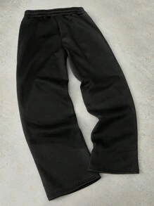 PAVTROS 男士黑色泡沫货币符号图案运动裤 - 黑色 - 查看 3