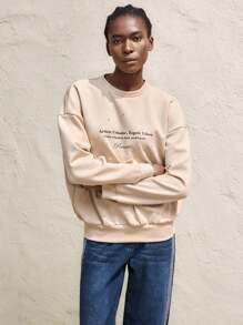 Maija 女士圆领长袖休闲运动衫、日常穿着、节日 - 杏色 - 查看 7