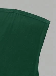 Sweetra Váy ngắn mùa hè không tay ôm sát màu trơn cho nữ - Màu xanh lá cây đậm - Xem 5