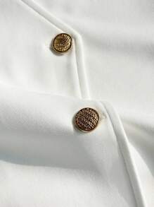 Comfortcana Plus Size Summer Casual Solid Short Sleeve Suit Jacket In Fall/Winter