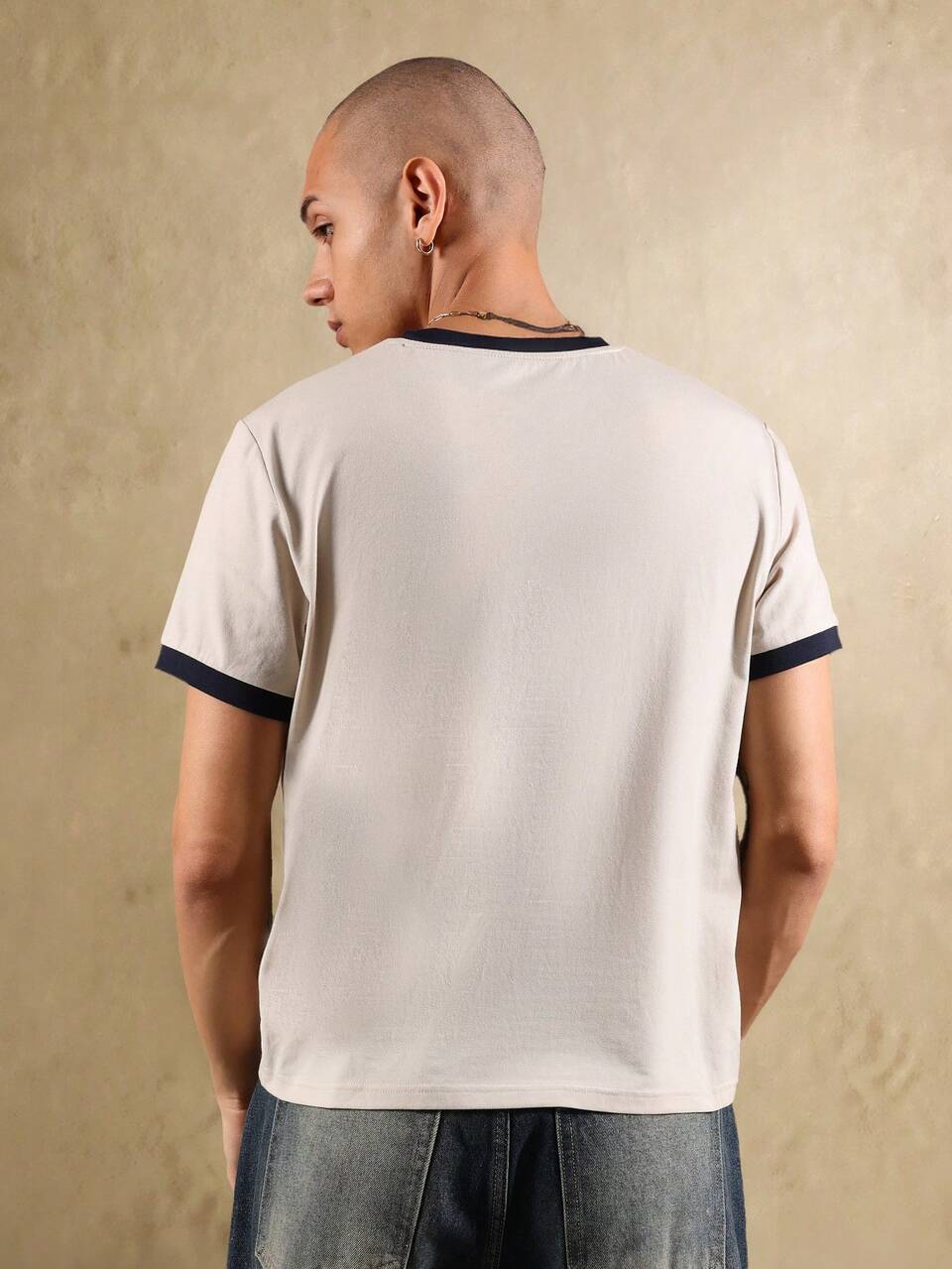 Melrose Avenue Ringer T Shirt With Logo Print