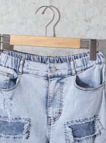 Vaqueros ajustados de corte slim con efecto desgastado para niños preadolescentes - Lavado ligero - Ver 4
