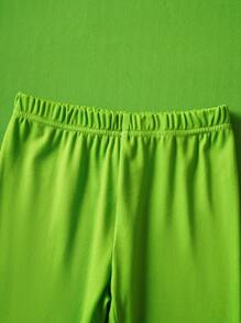 TEENAGE MUTANT NINJA TURTLES | SHEIN Young Boy Cartoon Turtle Shell Print Long Sleeve Top And Pants 2-Piece Pajama Set - Green - View 4