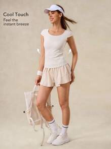 OutZeal Women Cool Touch Buttery Soft Slim-Fit Short Sleeve Sports Tee Tight T-Shirt Workout Tennis Gym Fall