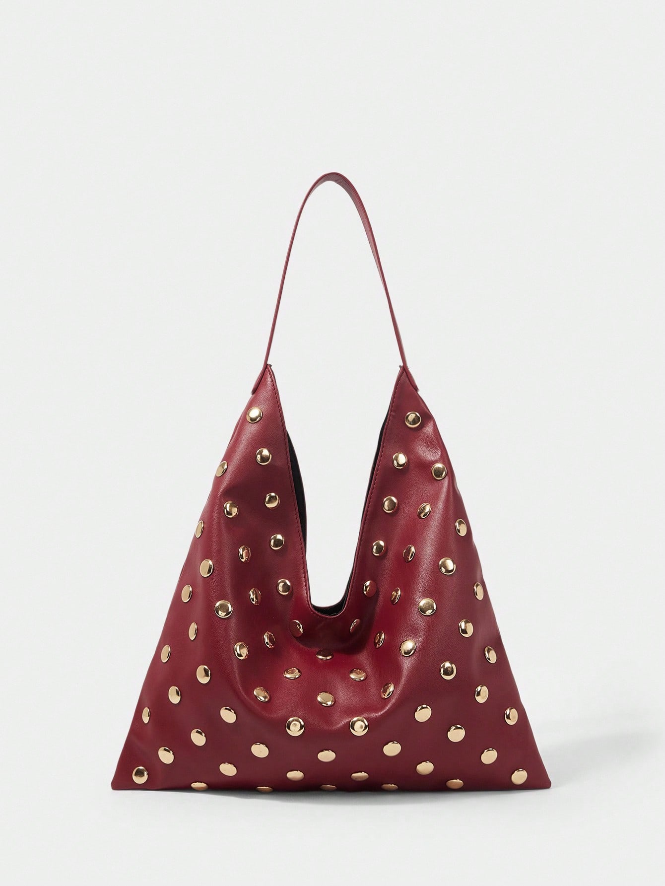 Burgundy shoulder hobo bag