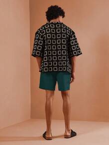 SUMWON Pantalones cortos de playa con cordón, pantalones cortos de natación para verano, vacaciones, ropa de playa, resort, cintura elástica, ropa de viaje, uso en la piscina de longitud media