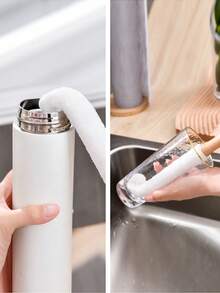 Cirelle 1 pieza Cepillo de limpieza de botellas, Limpiador de tazas en forma de L, Herramientas de limpieza, Herramienta de mango de madera para tazas, cristalería, decantadores de vino, jarrones | Cepillo para botellas, Limpiador de botellas, Cepillo de limpieza de botellas, Limpieza de tazas, Botella de agua