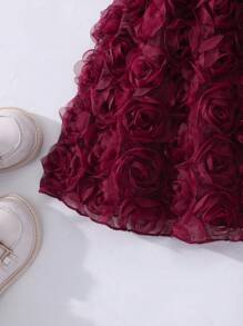 Glamorique Kids Young Girl Solid Color Faux Shirred Cap Sleeve Floral Patchwork Elegant Summer Dress, School, Campus, College Summer Holiday