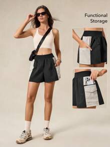 OutZeal Pantaloncini leggeri, resistenti all'acqua, in maglia con vita elastica, con tasche multiple, per escursioni e campeggio, adatti per le donne