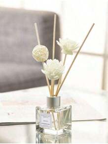 2pcs No-Flame Aroma Essential Oil, Dry Flower Rattan Sticks, Sandalwood Incense, Home/Bedroom/Bathroom Odor Eliminator Fragrance Diffuser Set