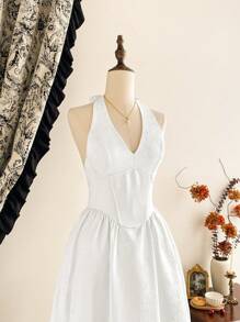 Vintamour Váy nữ thanh lịch cổ điển Jacquard cổ yếm nơ trang phục ngày lễ mùa hè cho phụ nữ Váy mùa hè cho phụ nữ Váy dạ hội Váy trắng Váy lễ Phục sinh cho phụ nữ Váy trắng cho phụ nữ Trang phục mùa xuân cho phụ nữ Váy mùa xuân cho phụ nữ Quần áo mùa hè Trang phục kỳ nghỉ Váy dự tiệc cưới cho phụ nữ Trang phục kỳ nghỉ cho phụ nữ Váy cho phụ nữ Váy hè nắng cho phụ nữ Váy trang trọng cho phụ nữ Corset thanh lịch Váy tốt nghiệp Váy sinh nhật - trắng - Xem 2