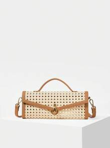 PREMIUM BOLSO CON ASA SUPERIOR ELEGANTE Y ESTAMPADO PARA COMMUTER - Marrón - Ver 5