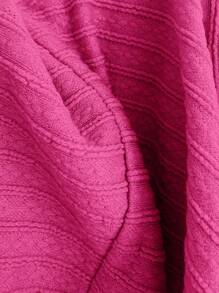 Comfortcana 加大码夏季度假风格针织 V 领细肩带吊带背心 - 玫紅色 - 查看 6