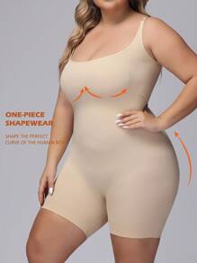 Wedaily 3pcs Women Plus Size Seamless Casual Comfortable Chest Support Waist & Leg Shaping Bodysuit - Multicolor - View 7