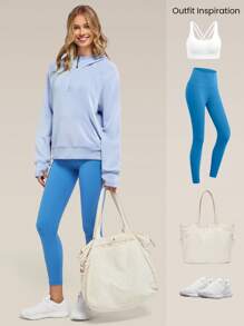 GLOWMODE 莫代尔丝绸触感超大长袖半拉链连帽衫秋季