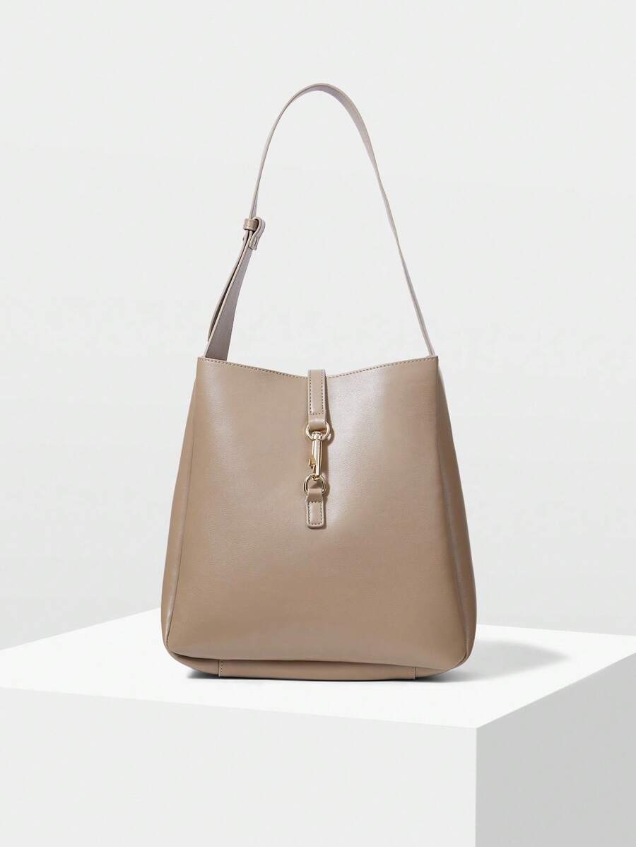 MOTF PREMIUM PU 皮革搭扣单肩包 - Volcanic Gray - 查看 2