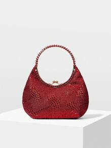 MOTF PREMIUM 水钻细节吻锁晚装包 - 紅色 - 查看 1