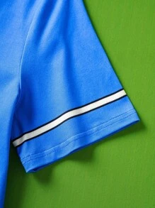 TEENAGE MUTANT NINJA TURTLES | SHEIN Tween Boy Cartoon Turtle & Letter Print Blue Casual V-Neck Short Sleeve T-Shirt And Shorts Set - Multicolor - View 8