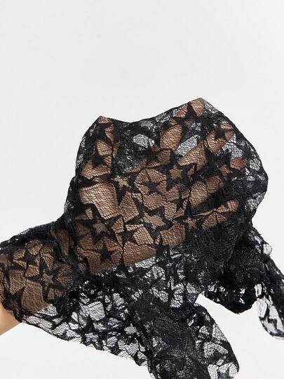 Grunge Punk 1 Pair Gothic Spider Web Fishnet Socks + 1 Pair Y2K Lace Star Pattern Leg Warmers, Suitable For Daily, Dance Party, Tight Fit Outfit Combination