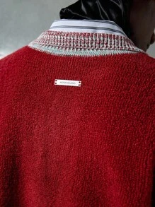 NEON BLANC 男士休闲红色短袖针织开衫 - 紅色 - 查看 7