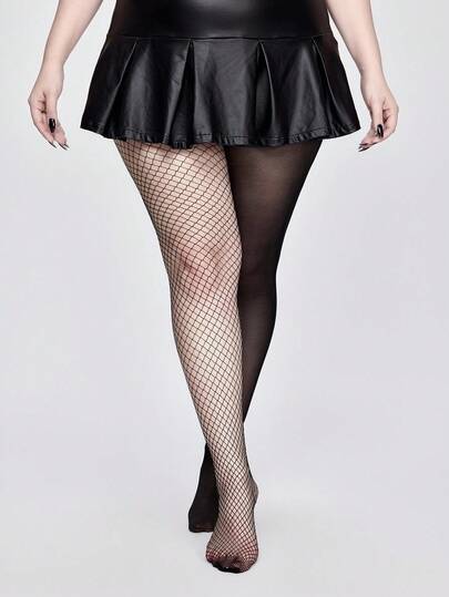 Grunge Punk 1 قطعة جوارب نسائية عالية المرونة بتصميم غير متماثل ، سروال ضيق / جوارب طويلة / سراويل