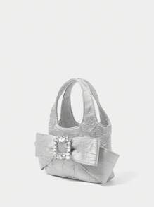 SHECARRY Fashionable Casual Versatile Women Top Handle Bags - Silver - View 2