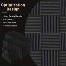 SHEIN 12 pezzi 24 pezzi Pannelli a foam acustici neri, tiles da parete antirumore per casa, studio, ufficio, registrazione, stanza, riduzione del rumore, E Sound Install Ac, suono da parati Dec Padding