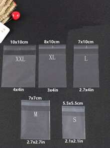 SHEIN 100 pièces Sacs à biscuits autoadhésifs mats, emballage en plastique transparent épais pour madeleines, biscuits, pâtisseries, collations - refermables, hermétiques, durables, sacs en vrac pour boulangerie, desserts, cadeaux de fête, sans accessoires inclus