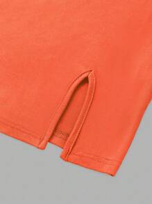 Sweetra Women Solid Color Strapless Bodycon Party Dress Mini Short Women Outfit - Orange - View 4