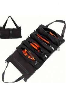 1 件 CRILANO 重型卷起工具包 - 防水牛津布收纳袋，适用于机械师、电工、木工等 - 耐用、便携且时尚的工业装备，带多个隔层，工具收纳袋
