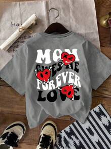 SHEIN 适合夏季的年轻男孩休闲圆领T恤 - 深灰色 - 查看 2