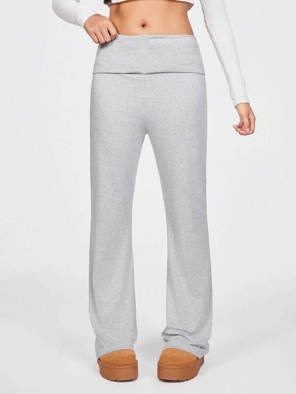 SHEIN Teen Girl High Waist Flared Leg Casual Sports Skinny Pants