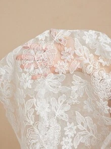 Amorya Vestido midi de manga larga con cintura entallada, bordado de encaje, de nueva temporada de otoño para mujer. De alta gama, estilizador, adecuado para uso diario y diversos eventos