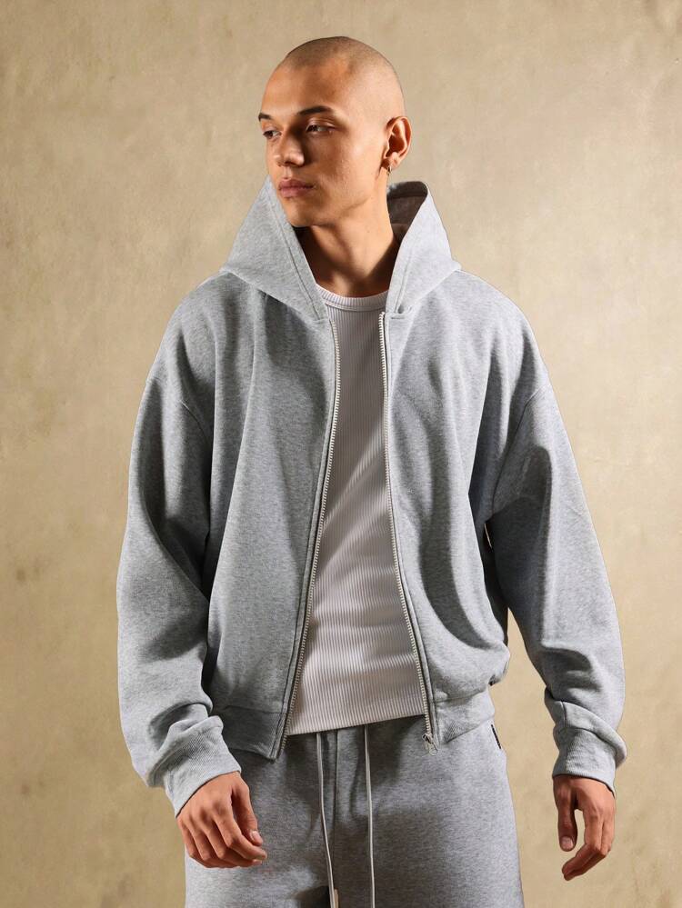 ドローストリング付きフルジップパーカー