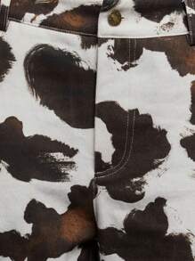 TypaGal 女式复古奶牛印花图案长裤 - 彩色 - 查看 8