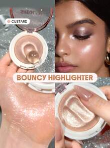 SHEGLAM Glowchi Bouncy Highlighter-Custard Brand Beauty Makeup Face Paint Cosmetic For Women Girls Perfect For Fall Winter Ideal For Y2K Fancy Fashion Suitable For Birthday Christmas Present Party Ready Best Color
