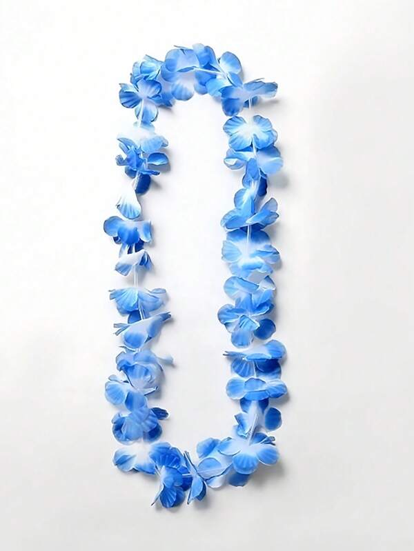 1/5/10/20/30/40/50pcs Blue Hawaii Garland Necklace Tropical Hawaii Flower Theme Party Favors Headbands Holiday Wedding Beach Birthday Decorations Party Supplies Wreaths Headbands Holiday Wedding Beach Birthday Decorations Party Supplies