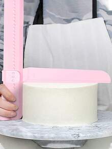 SHEIN 1 Bộ dụng cụ cân bằng bánh có thể điều chỉnh, dụng cụ cạo kem, dụng cụ cân bằng lật, dụng cụ xử lý bề mặt bánh - Hồng - Xem 4