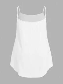 SHEIN EZwear 2 piezas Camisetas básicas de talla grande de unicolor caqui y blanco, para verano - Multicolor - Ver 3